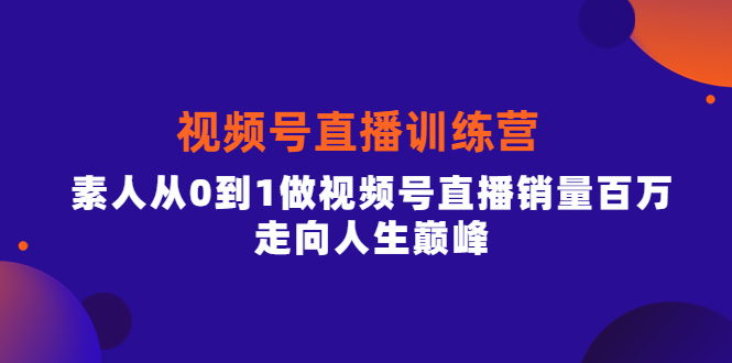 （3927期）行动派·视频号直播训练营，素人从0到1做视频号直播销量百万，走向人生巅峰-副业宝典