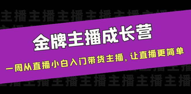 （3953期）金牌主播成长营，一周从直播小白入门带货主播，让直播更简单-副业宝典