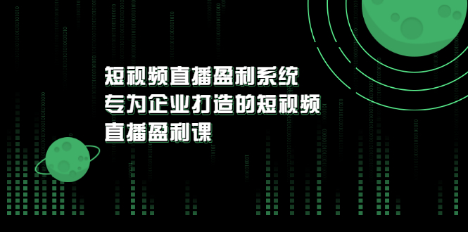 （3085期）《短视频直播盈利系统》专为企业打造的短视频直播盈利课-副业宝典