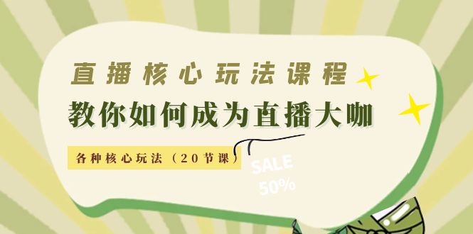（4199期）直播核心玩法：教你如何成为直播大咖，各种核心玩法（20节课）-副业宝典