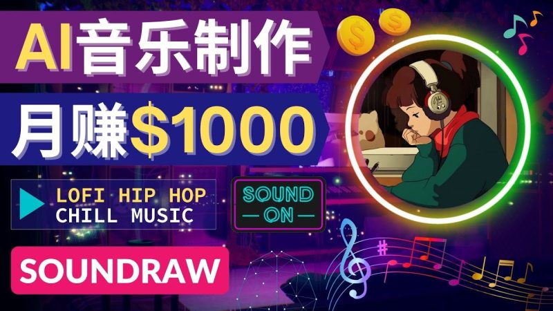 （4251期）无需任何音乐基础： 使用AI软件制作Lofi Hip Hop Chill Music 月赚1000美元-副业宝典