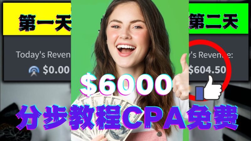 （4305期）短时间赚6000美元分步教程CPA营销免费流量方法赚钱项目!-副业宝典
