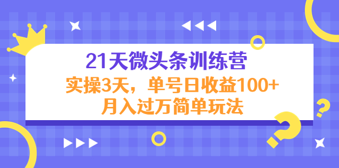 （4324期）21天微头条训练营，实操3天，单号日收益100+月入过万简单玩法-副业宝典