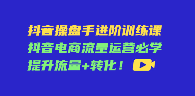 （4327期）抖音操盘手进阶训练课：抖音电商流量运营必学，提升流量+转化！-副业宝典