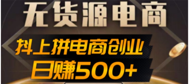 （4475期）抖上拼无货源电商创业项目、外面收费12800，日赚500+的案例解析参考-副业宝典