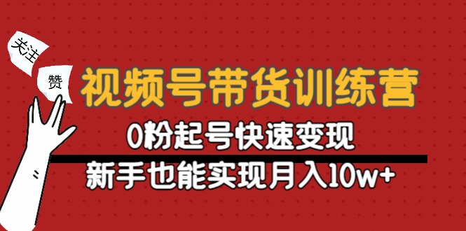 （4446期）视频号带货训练营：0粉起号快速变现，新手也能实现月入10w+-副业宝典