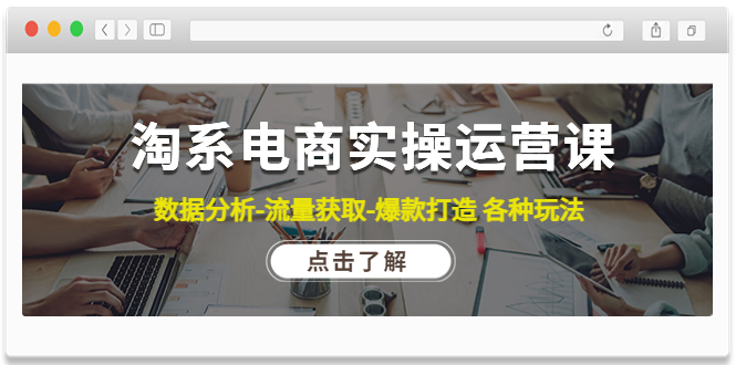 （4463期）淘系电商实操运营课：数据分析-流量获取-爆款打造 各种玩法（63节）-副业宝典
