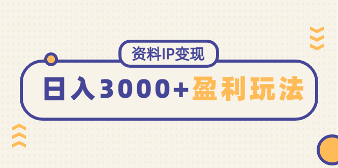（4576期）资料IP变现，能稳定日赚3000起的持续性盈利玩法-副业宝典