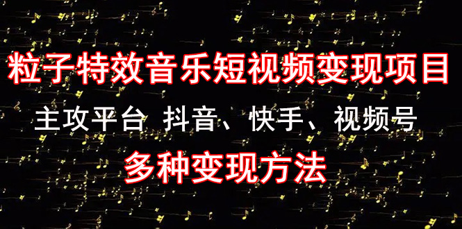 （4586期）《粒子特效音乐短视频变现项目》主攻平台 抖音、快手、视频号 多种变现方法-副业宝典