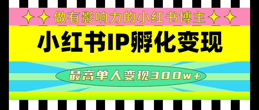 （4612期）某收费培训-小红书IP孵化变现：做有影响力的小红书博主，最高单人变现300w+-副业宝典