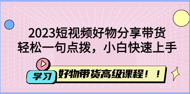 （4620期）2023短视频好物分享带货，好物带货高级课程，轻松一句点拨，小白快速上手-副业宝典