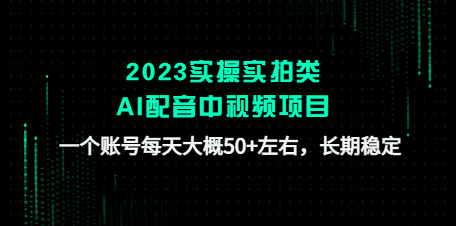 （4674期）2023实操实拍类AI配音中视频项目，一个账号每天大概50+左右，长期稳定-副业宝典