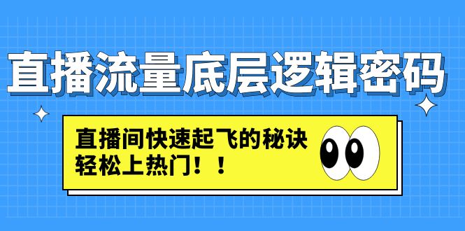 （4756期）直播流量底层逻辑密码：直播间快速起飞的秘诀，轻松上热门-副业宝典