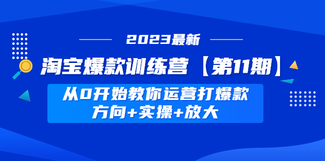 （4784期）淘宝爆款训练营【第11期】 从0开始教你运营打爆款，方向+实操+放大-副业宝典