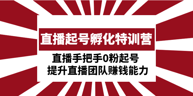 （4864期）直播起号孵化特训营：直播手把手0粉起号  提升直播团队赚钱能力-副业宝典