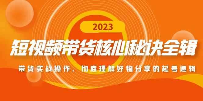 （4904期）短视频带货核心秘诀全辑：带货实战操作，彻底理解好物分享的起号逻辑-副业宝典