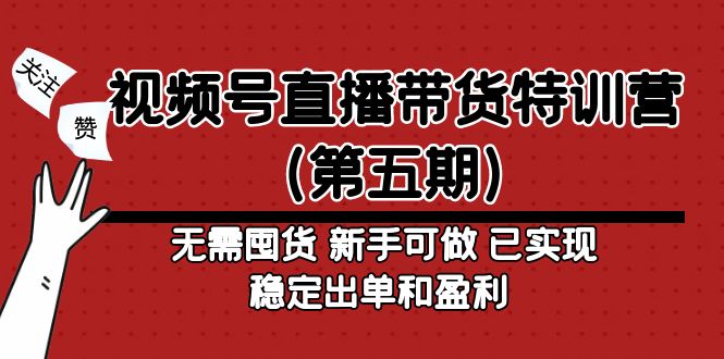 （4945期）视频号直播带货特训营（第五期）无需囤货 新手可做 已实现稳定出单和盈利-副业宝典