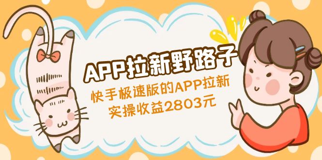 （4946期）APP拉新野路子：快手极速版的APP拉新赚，实操收益2803元-副业宝典