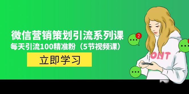 （4949期）价值百万的微信营销策划引流系列课，每天引流100精准粉（5节视频课）-副业宝典