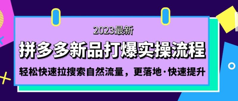 （5036期）拼多多-新品打爆实操流程：轻松快速拉搜索自然流量，更落地·快速提升!-副业宝典