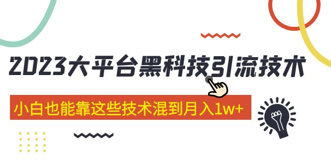 （5138期）价值4899的2023大平台黑科技引流技术 小白也能靠这些技术混到月入1w+29节课-副业宝典