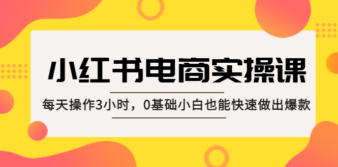 （5190期）小红书·电商实操课：每天操作3小时，0基础小白也能快速做出爆款！-副业宝典