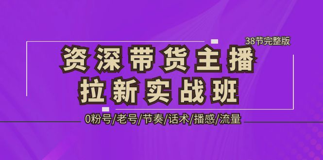 （5191期）资深·带货主播拉新实战班，0粉号/老号/节奏/话术/播感/流量-38节完整版-副业宝典