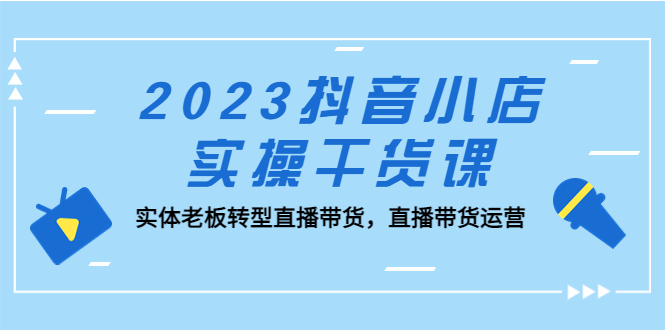 （5280期）2023抖音小店实操干货课：实体老板转型直播带货，直播带货运营！-副业宝典