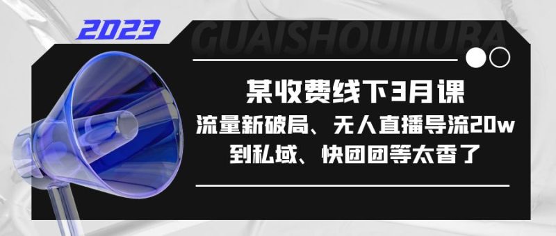 （5317期）某收费线下3月课，流量新破局、无人直播导流20w到私域、快团团等太香了-副业宝典