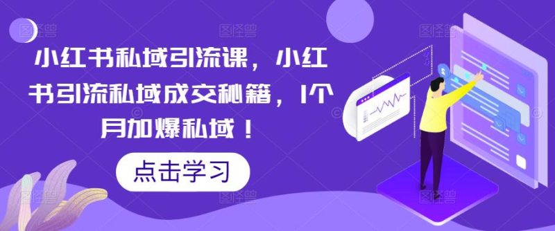 （5352期）小红书私域引流课，小红书引流私域成交秘籍，1个月加爆私域！-副业宝典