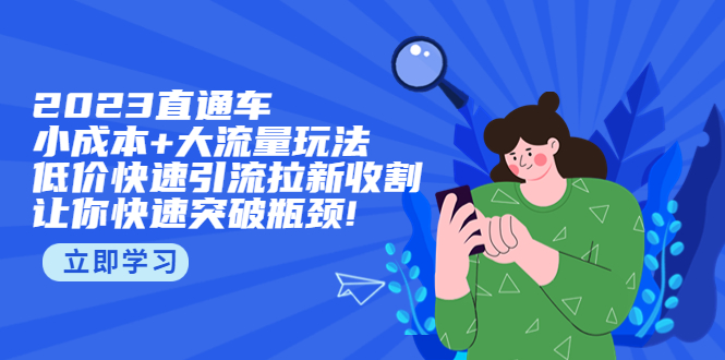 （5471期）2023直通小成本+大流量玩法，低价快速引流拉新收割，让你快速突破瓶颈!-副业宝典
