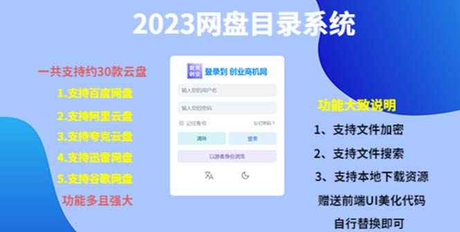 （5470期）（项目课程）2023网盘目录运营系统，一键安装教学，一共支持约30款云盘-副业宝典