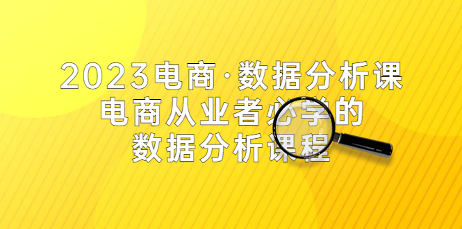 （5495期）2023电商·数据分析课，电商·从业者必学的数据分析课程（42节课）-副业宝典