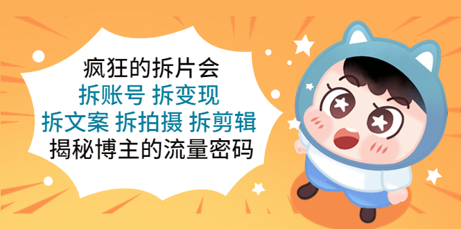 （5489期）疯狂的拆片会：拆账号 拆变现 拆文案 拆拍摄 拆剪辑  揭秘博主的流量密码-副业宝典