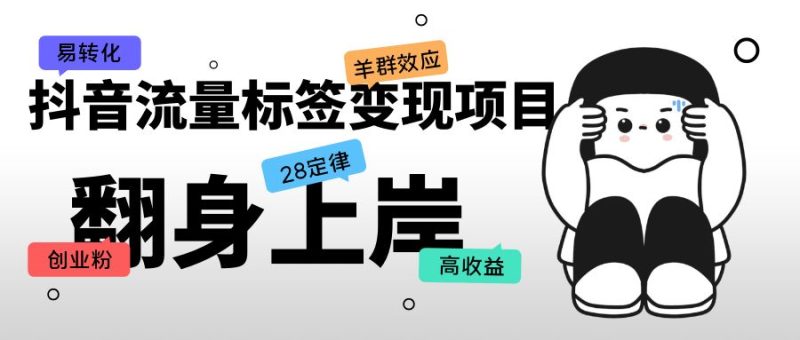 （5514期）抖音流量标签变现项目，抖音创业粉轻松转化，单价高收益简单-副业宝典