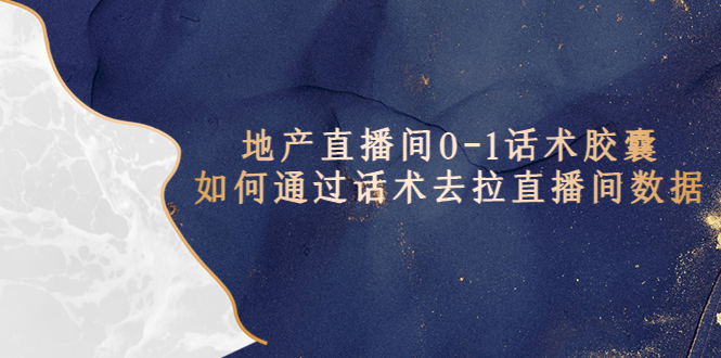（5540期）地产-直播间0-1话术胶囊，知道怎么通过话术去拉直播间数据-副业宝典