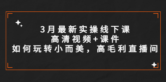 （5597期）3月最新实操线下课高清视频+课件，如何玩转小而美，高毛利直播间-副业宝典