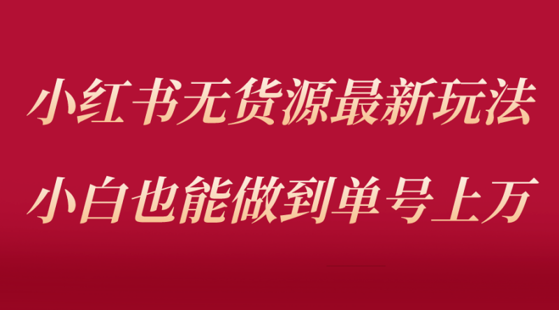 （5646期）小红书无货源最新螺旋起号玩法，电商小白也能做到单号上万（收费3980）-副业宝典