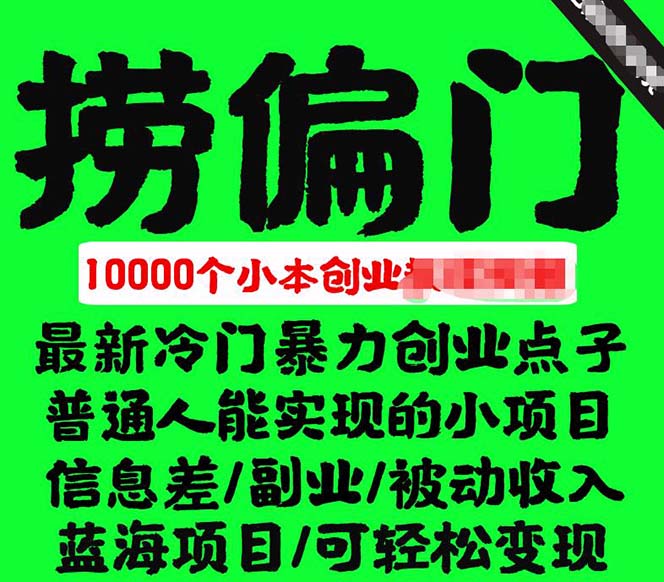 图片[2]-（5750期）千款捞偏门小本创业小项目，总有一款适合你【无水印】-副业宝典