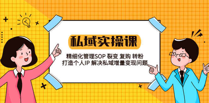 （5805期）私域实战课程：精细化管理SOP 裂变 复购 转粉 打造个人IP 私域增量变现问题-副业宝典