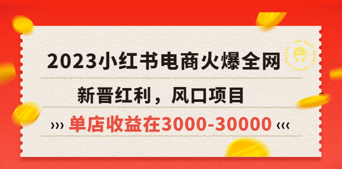 （5840期）2023小红书电商火爆全网，新晋红利，风口项目，单店收益在3000-30000！-副业宝典