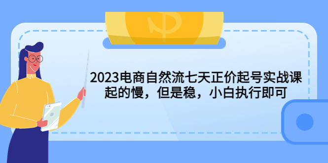 （5956期）2023电商自然流七天正价起号实战课：起的慢，但是稳，小白执行即可！-副业宝典
