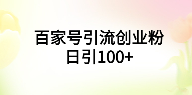 （5994期）百家号引流创业粉日引100+有手机电脑就可以操作！-副业宝典