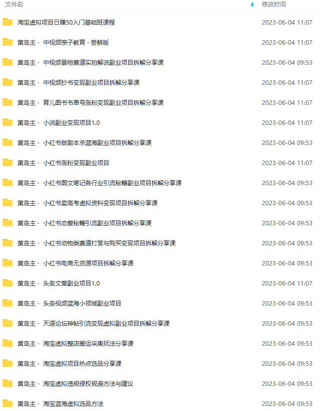 图片[2]-（6056期）黄岛主副业多套热门项目合集：日入几十到几百不等（完整教程+资料+素材）-副业宝典