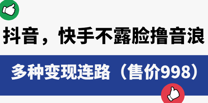 （6149期）抖音，快手不露脸撸音浪项目，多种变现连路（售价998）-副业宝典