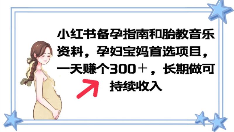 （6114期）小红书备孕指南和胎教音乐资料 孕妇宝妈首选项目 一天赚个300＋长期可做-副业宝典