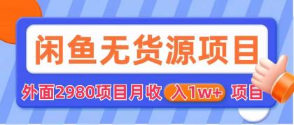 （6117期）闲鱼无货源项目 零元零成本 外面2980项目拆解-副业宝典