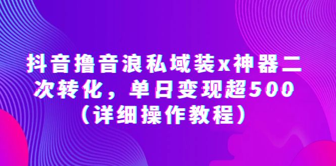 （6186期）抖音撸音浪私域装x神器二次转化，单日变现超500（详细操作教程）-副业宝典
