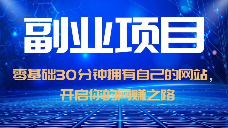 （6203期）零基础30分钟拥有自己的网站，日赚1000+，开启你的网赚之路（教程+源码）-副业宝典