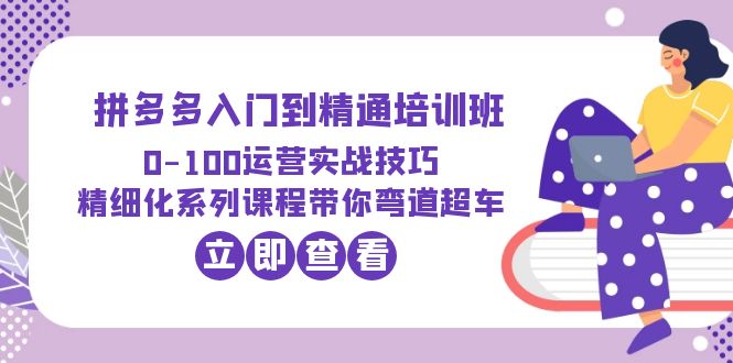 （6243期）2023拼多多入门到精通培训班：0-100运营实战技巧 精细化系列课带你弯道超车-副业宝典